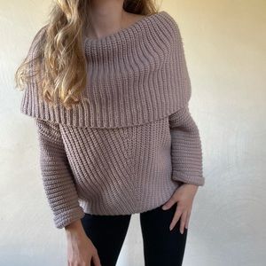 Off Shoulder Oversized Sweater